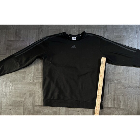 Adidas Sweater Men’s Size Large Black Pullover Sweatshirt Crew Neck Athletic Vtg - Picture 7 of 8